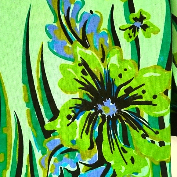 BOB MACKIE SWEATER SZ XXS GREEN/BLACK WEARABLE ART CARDIGAN 3/4 SLEEVES - Picture 3 of 8